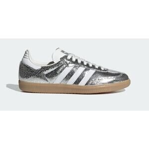 adidas Samba Silver and White Sneakers